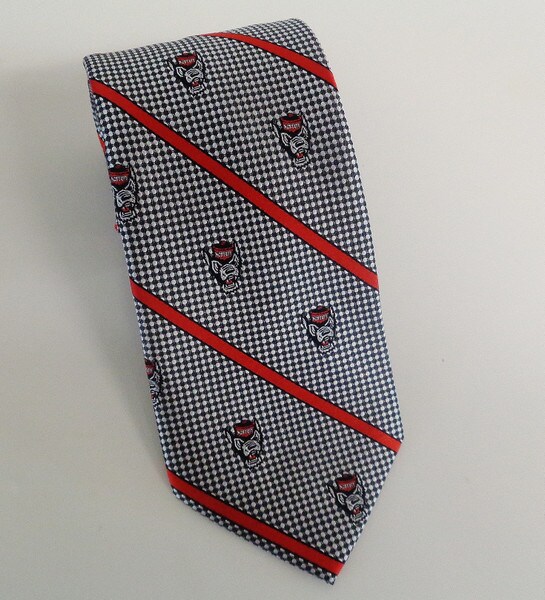 Silver Tie with Red Stripe and Repe